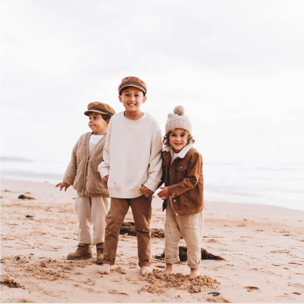 Will + Bear Little Baker Tan Corduroy Kids Newsboy Cap